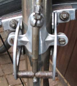 Two images of the post-war alloy Resilion brake