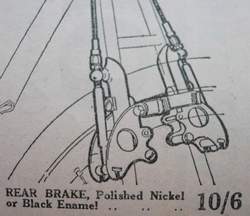Advert for the first version of the brake with different, circular, cut outs in the brake stirrups (Nov 1929)