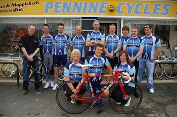 Still supporting cycling today, a photograph of this year’s team launch
