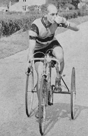 To complete the set, a solo trike ridden by Jack Nunn in the 1957 VTTA 12-hour time trial