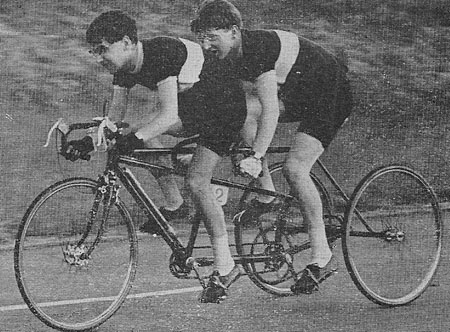 E March and J Lieper, Viking RC on tandem-trike